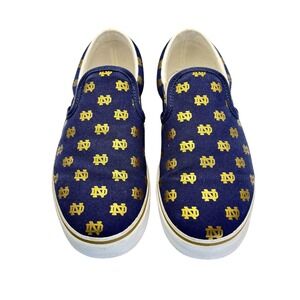 Notre Dame Fighting Irish Unisex‎ Slip On Canvas Shoes Gold Logo Size M6.5/W8